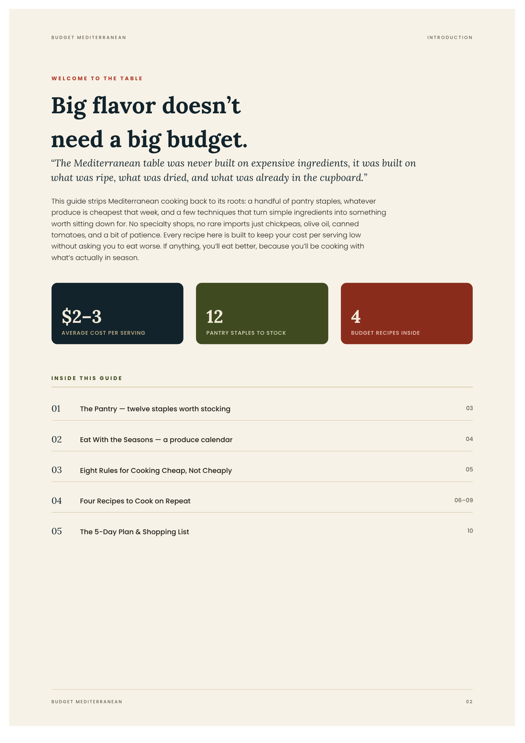 Budget Mediterranean - Eating well for less