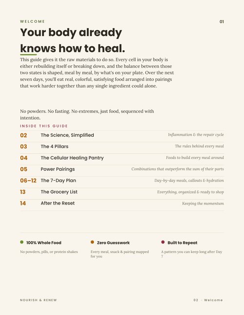 The 7-day reset - Cellular healing, powered by food